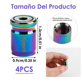 Owlbud Juego de 4 Tapones para Llantas Antirrobo Valvulas Llantas Universales Protección Ideal para Coche, Camioneta Motocicleta Bicicleta Cubre Válvulas de Aluminio De Color