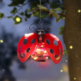 Vbioa Solar Hanging Hummingbird Lights LED Outdoor Waterproof Powered Garden Decor Light Unique Decorations for Sister Birthday Gardening Gifts for Mom Women Yard Path Backyard Front Porch Balcony