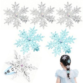 HUIKKJP Set of 6 Snowflake Hair Clips for Kids and Adults Christmas Party Fancy Dress Hair Accessories