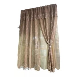 6 Cortinas De Lino Bordadas C/forro 2.30m  Colores A Elegir