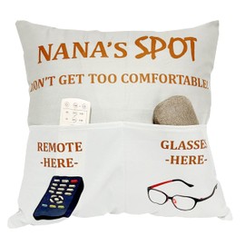 Nana Gifts Grandma Gifts, 2-Pocket Nana Throw Pillow Covers 18x18 Inch, Birthday Christmas Stocking Stuffers Valentine's Day Gifts for Granny Gigi Mimi Grandmother