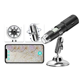 Analizador de Piel Inalámbrico Máquina Dermatoscopio Cuero Cabelludo/Piel/Folículo Piloso Pruebas de Detección Análisis Lupa Analizador de Piel Uv Detector de Piel Facial Profesional 1000X Micr