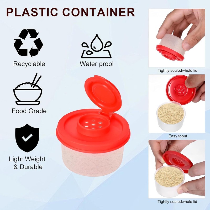 4Pcs Salt and Pepper Shakers Sets,Plastic Airtight Spice Jar Dispenser
