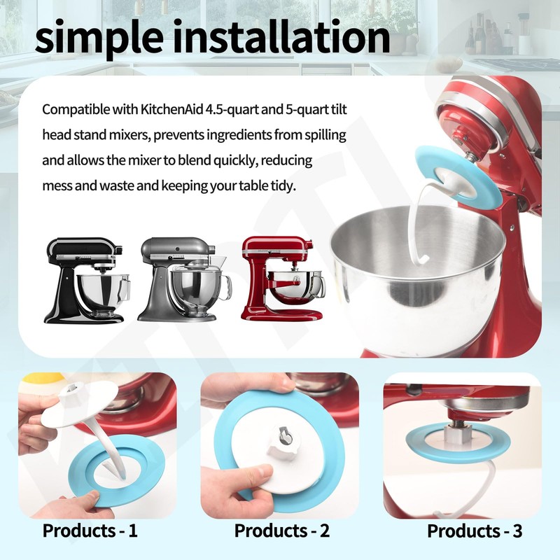 Upgrade Dough Hook Shield Compatible with Kitchen Aid 4.5qt &