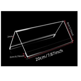 10 Pcs Clear Acrylic Sign Display Holder, Slant Back Clear Paper Frames, Acrylic Sign Display Holder Price Name Card Label Slant Back Tag Stand, for Office, Store, Restaurant (20cmx8cm)