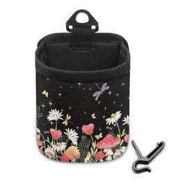 CLOHOMIN Aesthetic Car Vent Storage Bag Organizer Pocket for Car SUV Truck Mushroom Butterfly Hanging Air Vent Organizer Holder Sunglasses Pocket with Hook Universal Fit