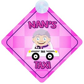 Nan's Taxi Car Sign with Suction Cup - Funny Gift | QG Ltd