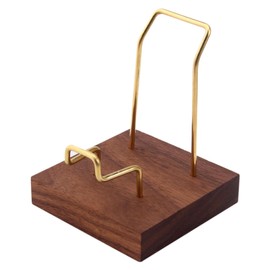 Display Stand for Crystals,Rock Display Stand Brass | Display Stand with Wooden Base for Fossils, Geode, Agate, Strange Stones Holder