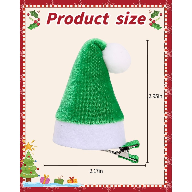 Mini Velvet Santa Hat Hair Clips, Christmas Hat Hair Accessories