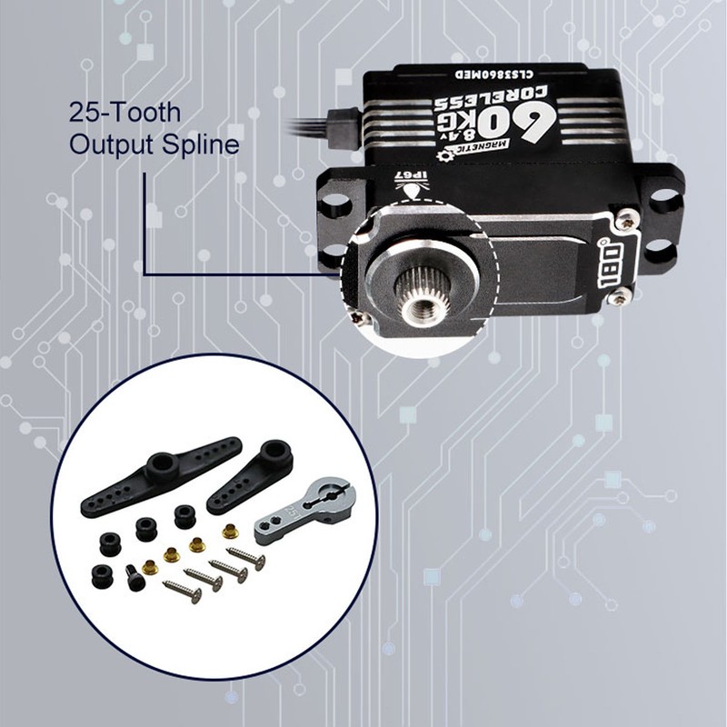 FLASH HOBBY RC Gear Servo 60KG Coreless Motor Super Torque
