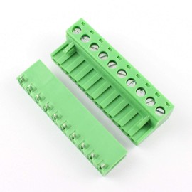 DBParts 10 Sets 10-Pin (10 Pole) 5.08mm Pitch Angle Screw Pluggable Terminal Block Plug Connector Panel PCB Mount DIY
