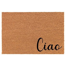 Welcome Doormat Natural Coco Coir Door Mat Ciao Corner (24" x 16")