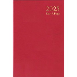 2025 Diary A4 | A5 | A6 Diary Week to View | Page A Day | Desk Diary | Hard Backed For Home And Office Use (Red, A5 Day A Page)