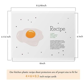 Boao 200 Pcs 4 x 6 Inch Recipe Card Protectors, Recipe Card Covers, Kitchen Plastic Cookbook Sheet Protectors Clear Cookbook Page Protector Index Sleeve