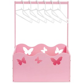 Suzile Wooden Crate for Baby Shower Storage Crate Basket with Handle Baby Registry Hamper Pregnancy Gift for New Parent(Pink,Butterfly)