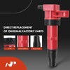 A-Premium Set of 6 (Red) Ignition Coil Pack and Iridium