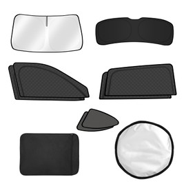 FIILINES 8PCS Window Shades Kit for 2020-2025 Toyota Highlander, 2 in 1 Sun Protection&Breathability Double Layer Sunshades with UV100% Block & Privacy Protection for Side/Rear/Windshield Accessories