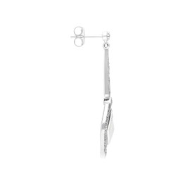 Esse Marcasite Sterling Silver Mother of Pearl and Marcasite Art Deco Drop Earrings