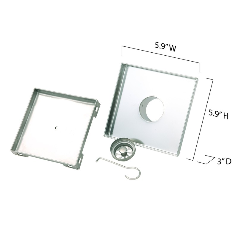 BOANN BNSDC16 Contemporary/Modern Invisible Style 304 Tile Insert Square Shower