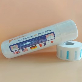 Hairdresser Neck Stripes, Disposable 5 Rolls, 500 Strips, Neck Stripes, Hairdresser Paper, White, Female.