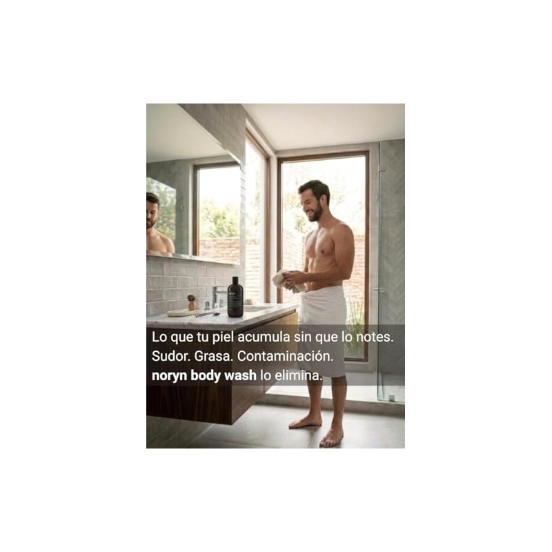 Noryn Body Wash Hombres 480 Fórmula Natural Menta Lima Limpia