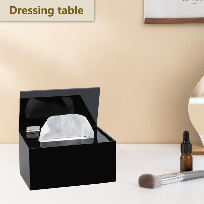 Wipes Holder Container Refillable, Acrylic Dispenser Box for Disposable Wipes,