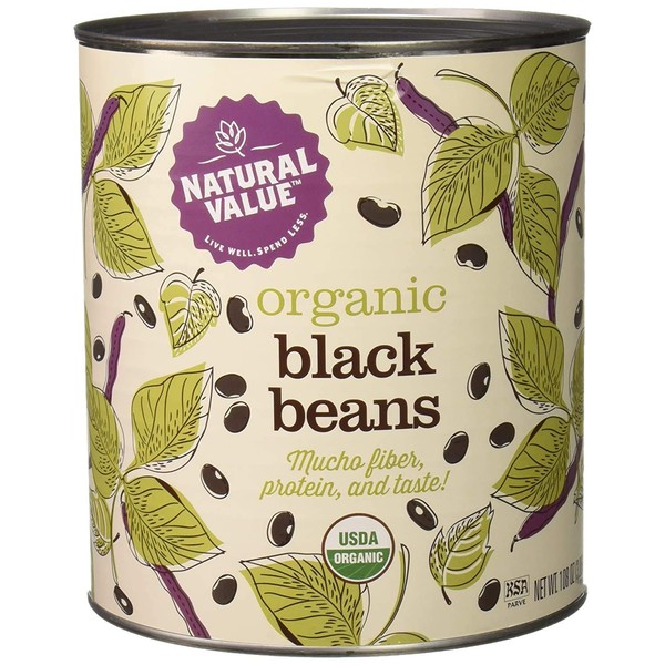 Natural Value Black Beans, 108 Ounce -- 6 per case.