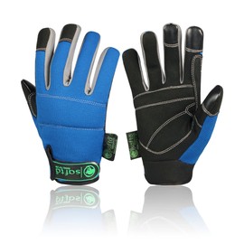 SAFTA Utility Work Gloves for Men & Women, Mechanic Gloves Flexible & Breathable for Driving, Cycling, Gardening, Yard, Assembly, Rigger, Engineering Work.(XL(10), Blue)