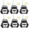 6 Pcs 2 Wires Fuel Injector Nozzle Connector Wiring Harness