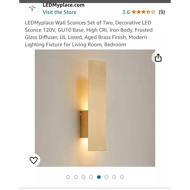Ivanees Modern Attractive Wall Sconce 7W GU10 with Frosted Glass