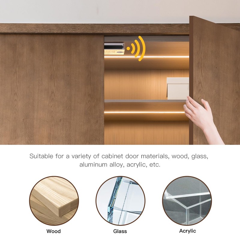 COB LED Strip Lights 12V,6-in-1 Door Sensor Control Under Cabinet