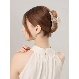 Große Blume Haarklammer, Tulpenblüte Haarspangen für Damen Blume Clip Große Rutschfeste Blume Haarspange Modisches Acetat Haar Accessoire Für Dünnes Und Dickes Haar (Weiß)