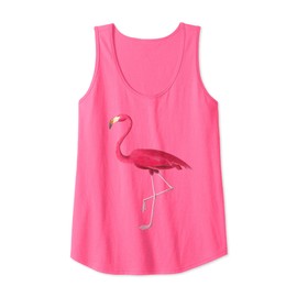 Womens Pink Flamingo Vintage Illustration Tank Top
