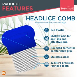 2pk Metal Nit Comb for Headlice Treatment Kids & Adults | Head Lice Combs for Kids, Nit Combs for Adults Lice Comb, Nit Combs Kids, Nit Combs for Long Thick Hair, Knit Comb, Headlice Comb
