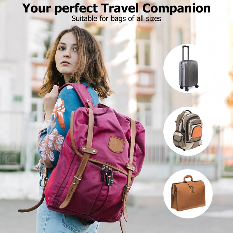 SharkByte TSA Suitcase Locks - 3-Dial Security Travel Combination Padlock,