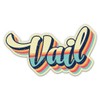 Squiddy Vail Colorado Retro Ski Style - Vinyl Sticker Decal for Phone, Laptop, Water Bottle (3" Wide)