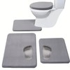 Madeals Memory Foam Bath Mat Set 4 Piece with Toilet