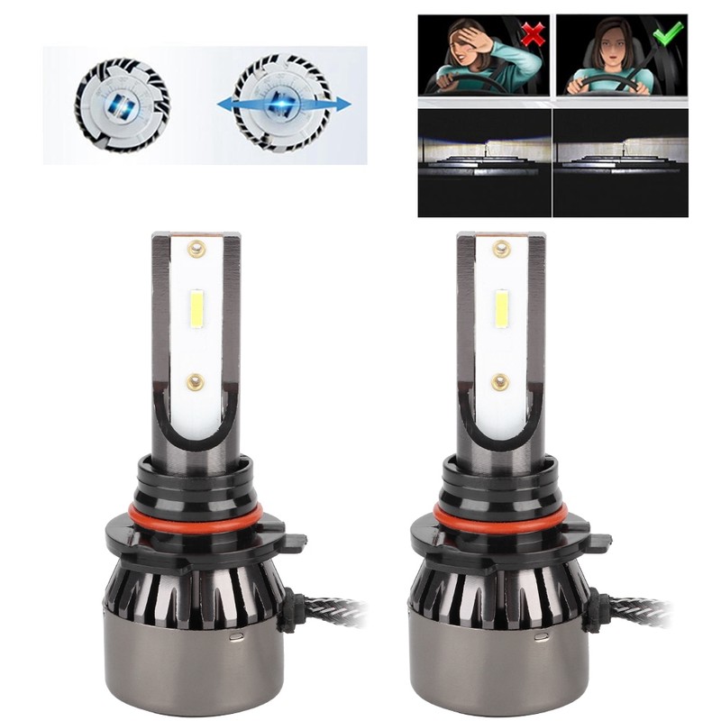 2Pcs 60W For 9005 H10 HB3 White Light Integrated Car