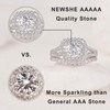 Newshe Jewellery Wedding Engagement Ring Set AAAAA Cz 925 Sterling