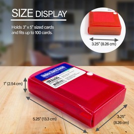 BAZIC Products Index Card Case with 5 Tab Dividers – Durable Plastic 3"x5" Flash Card Organizer and Storage Holder, 100-Card Capacity, Ideal for School, Office, and Study Use, 36-Pack