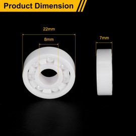 sourcing map 608 Full Ceramic Bearing 8 x 22 x 7mm Miniature Deep Groove Bearing Smooth Zirconia Ceramic Bearing for High-Speed Applications Z2 ABEC3(P6)