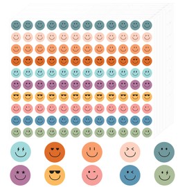 Anwyll 6000Pcs Smiley Face Stickers,3/8'' Happy Face Stickers,Cute Reward Stickers for Kid Classroom,Self-Adhesive Boho Positive Incentive Stickers for Teacher School Calendar Chart Envelope Seal Card