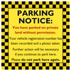 Private Parking Sticker Notice for Windscreen. You have parked on