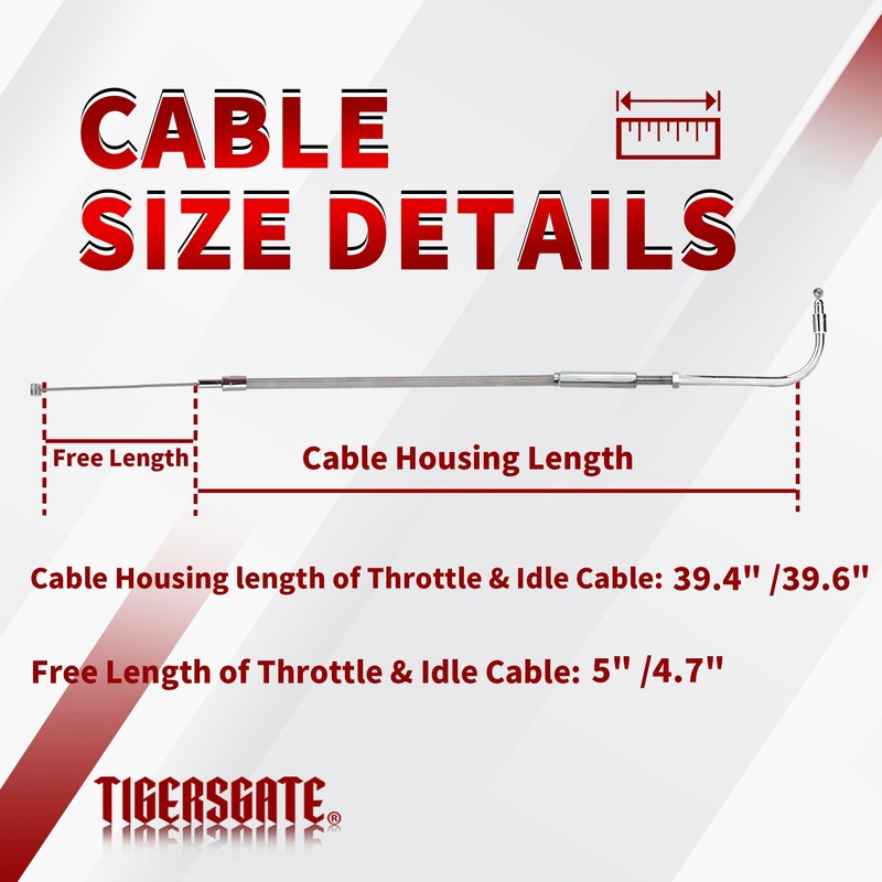 TIGERSGATE 39.4" Throttle & Idle Cable Kit for 2007-2013 Sportster