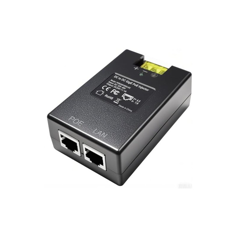 24V Gigabit POE Injector | 12V/24V (12-48V) DC Input |