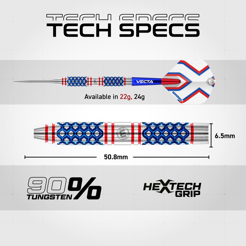 WINMAU Darts Epix 22g 90% Tungsten Steel Tip Darts Set
