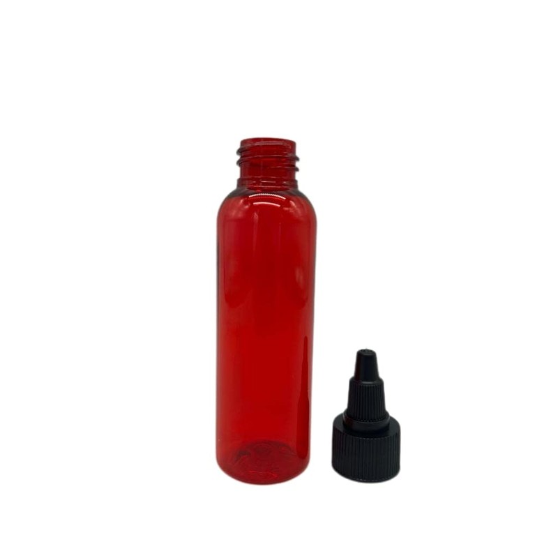 2 oz Red Cosmo Plastic Bottles -12 Pack Empty Bottle