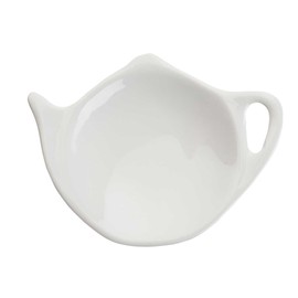 TableCraft White Melamine Tea Bag Rest Set – Set of 4, 4 x 3 x 0.75 Inches, Durable, Dishwasher Safe Tea Bag Holders for Used Tea Bags, Spoons, or Small Accessories, Easy to Clean