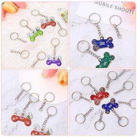 DIVINA VITAE Silicone Dog Tag Mold Pet Tag Resin Molds Silicone Epoxy Resin & UV Resins Dog Bone Tags Keychain with 10Pcs Key Ring & 10pcs Jump Ring DIY Keychain Pendant Charm Crafts