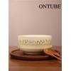 ONTUBE Ceramic Flower Dinnerware Set, Two Plates with Large Soup